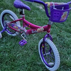 16 inch Barbie kids bike  (Almost New)