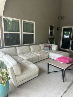White letter couch