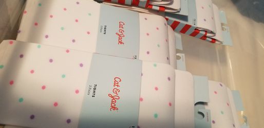 Girls' 2pk Polka Dot Tights - Cat & Jack™ White