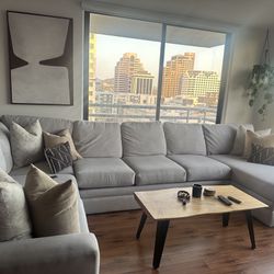 U Shaped Gray Couch