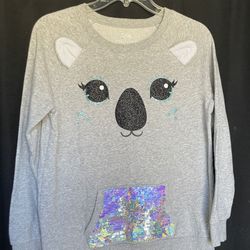 Girls Size 14 Sweatshirt w/silver to pink sequin