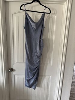 Blue Satin Open side Dress