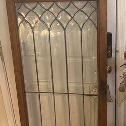 Large Antique Leaded Glass Window