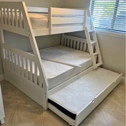 Twin/Full Wood Bunk Beds Available 