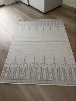 Nourison Home Garden Springs Indoor Outdoor Rug 5x7 Light Gray – New