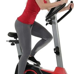 Sunny Health & Fitness Evo-Fit Stationary Upright Bike with 24 Level Electro-Magnetic Resistance - SF-B2969 Black/Red