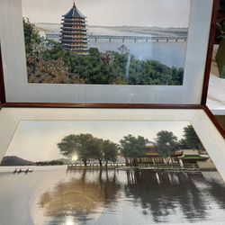 Two Asian Wall Art Pieces - Antique