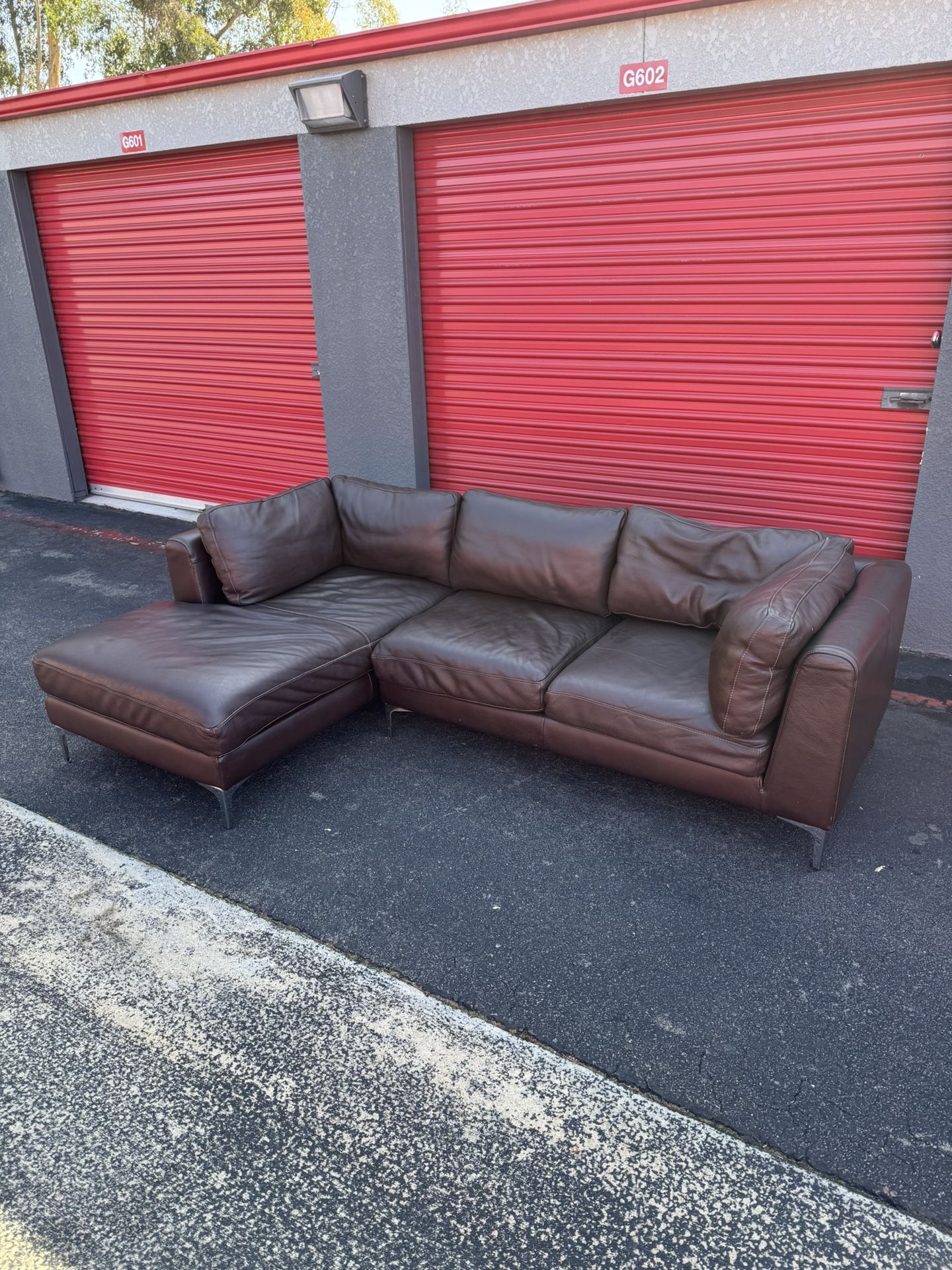 Italian leather L Couch