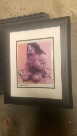 framed, autographed portrait of the iconic singer Chaka Khan