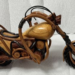 Wooden Motorcycle Figurine                                13in Long x 6 in High