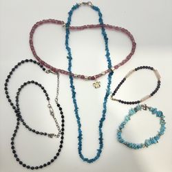 sterling Stone/ Glass bracelets $ necklace's 
