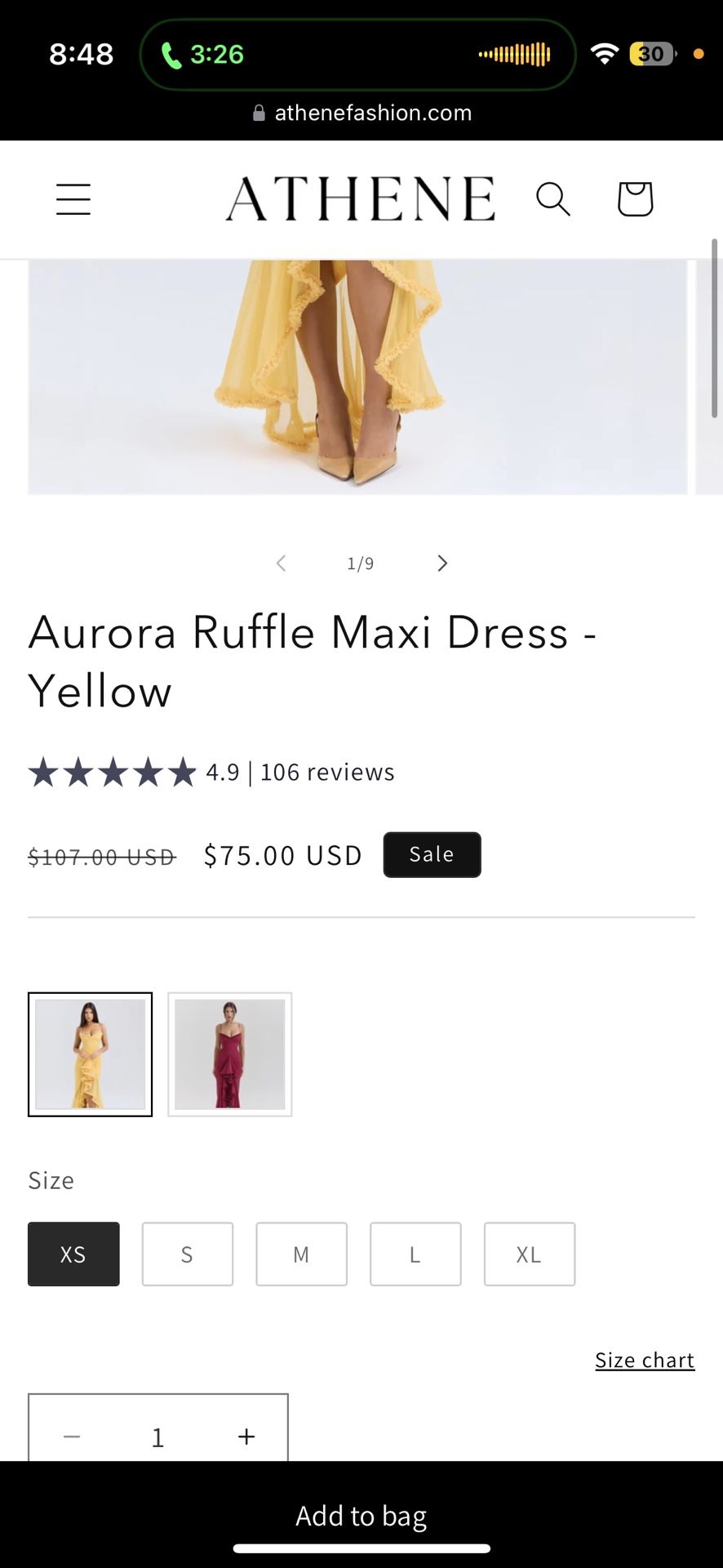 Aurora Dress Yellow