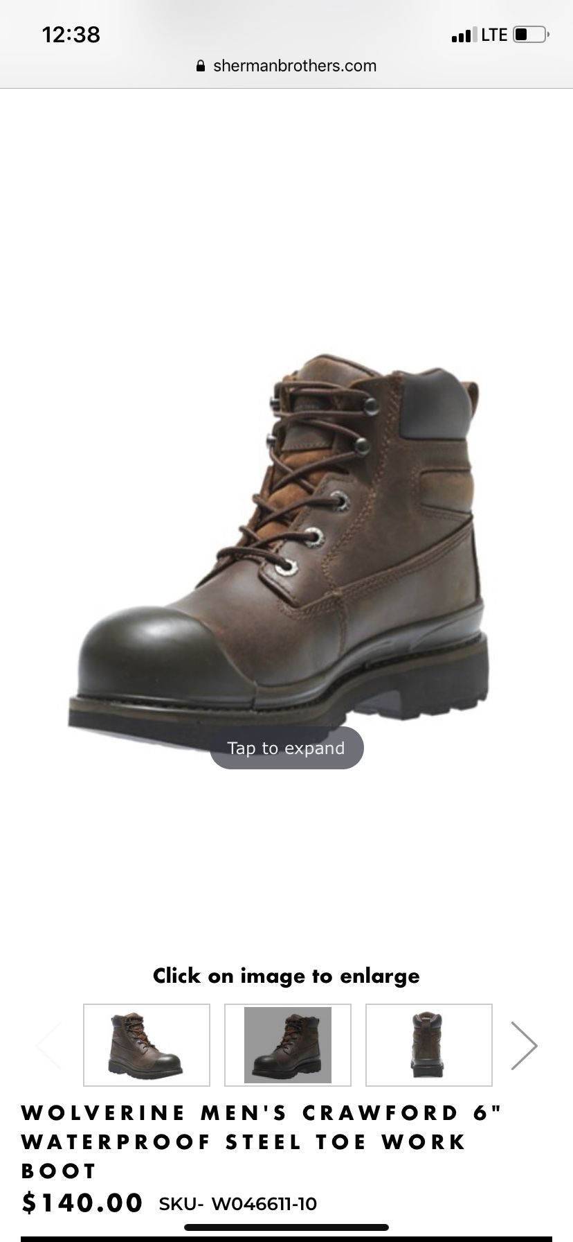 Genuine Leather(steel toe) Wolverine boots...! 🔥🔥🔥