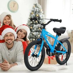 16 Inch Kids Bike Girls and Boys Blue Kid Bicycle with Kickstand and Training Wheels