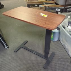 Walnut Overbed Table Laptop Standing Desk Hospital Bed Table Wood Tabletop