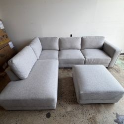 Drayden Fabric Sectional with Ottoman