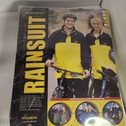 Stearns Rain Suit Men's XL Two Piece Jacket & Pants Yellow/Black Hooded Open Box