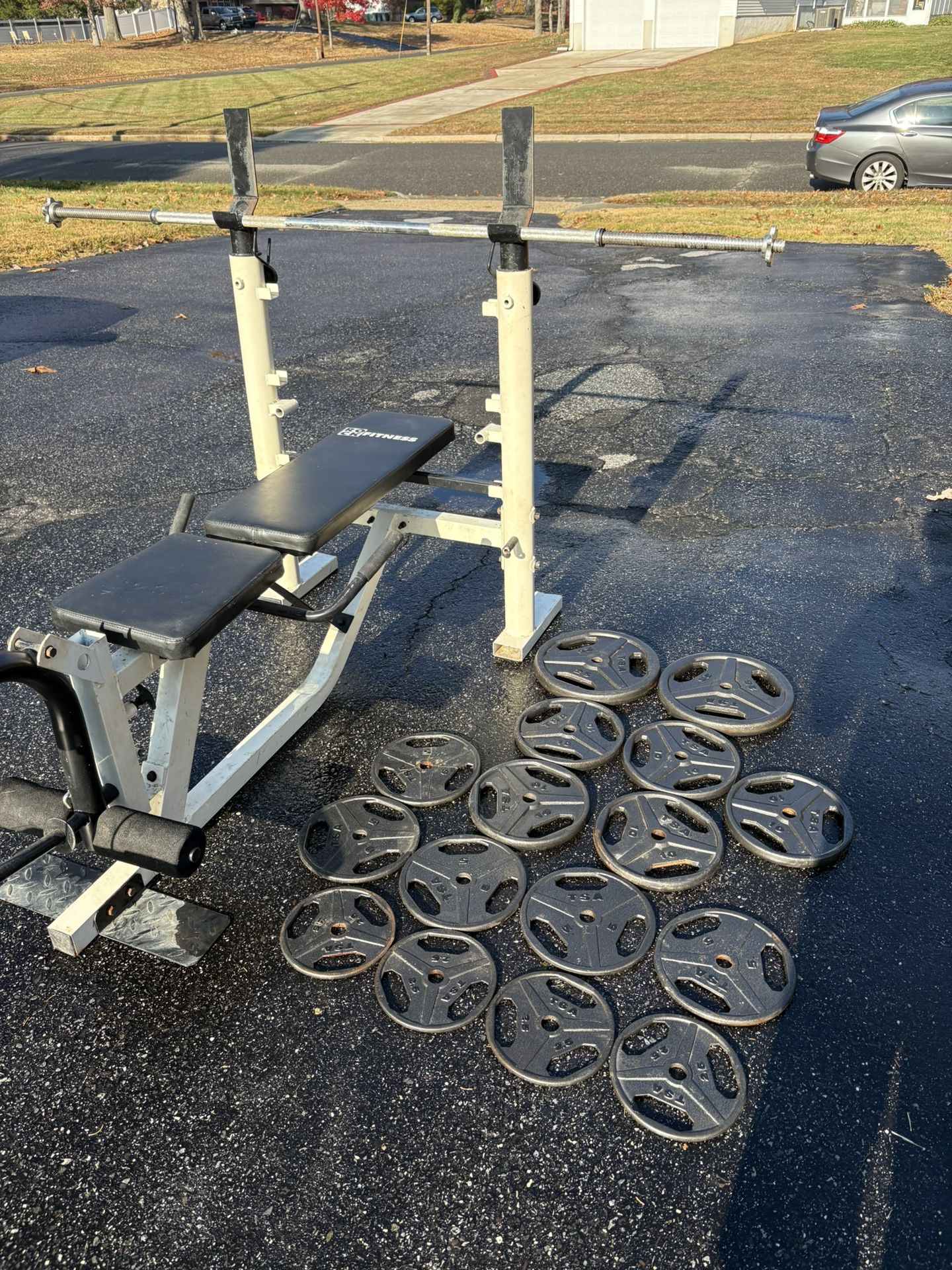 Bench Press With Weights And Barbell