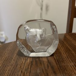 Frosted Crystal Bear Paperweight 