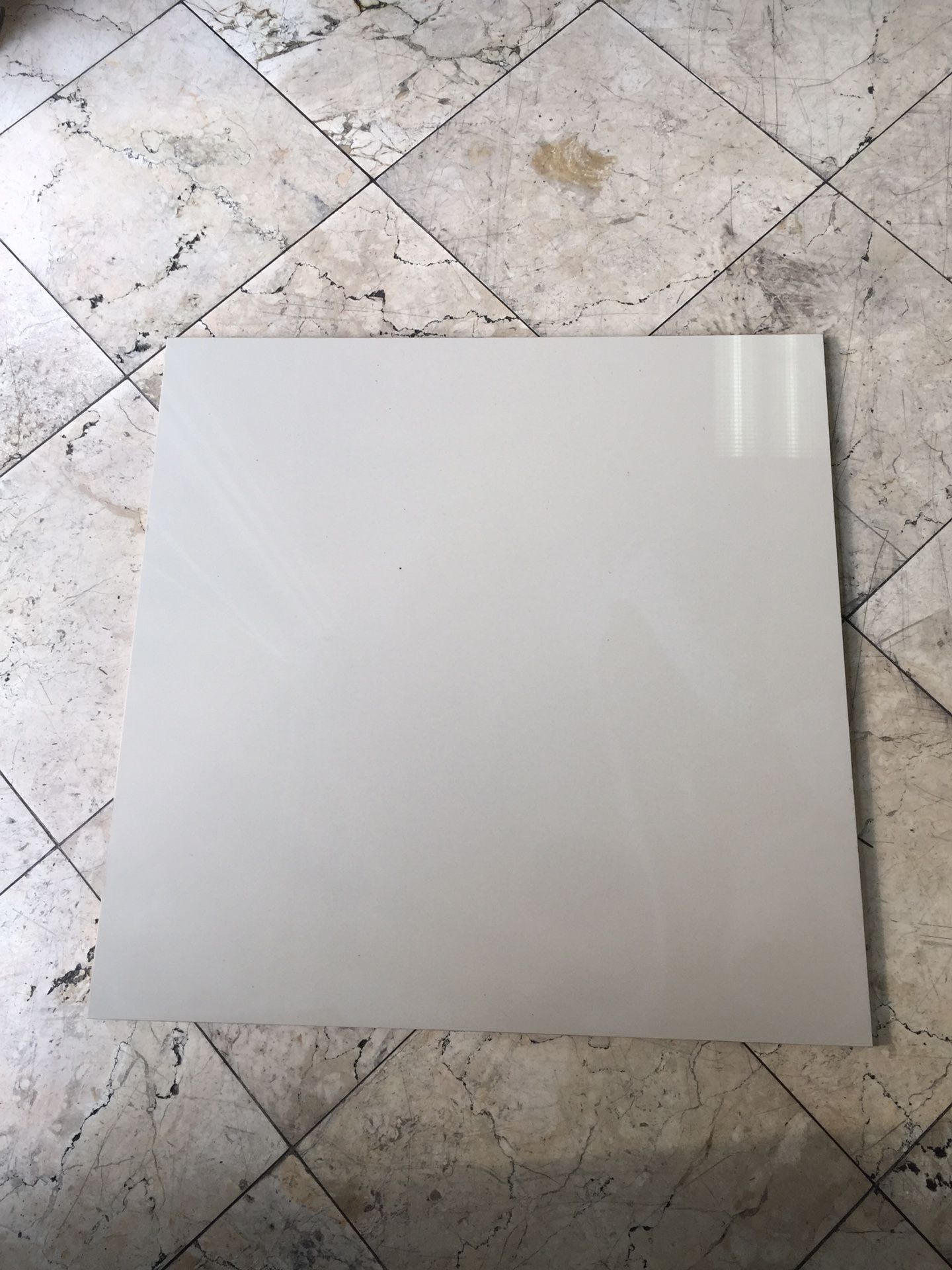 24x24 rectified commercial grade high glossy porcelain tiles off white