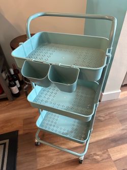 3 shelf wheeled cart