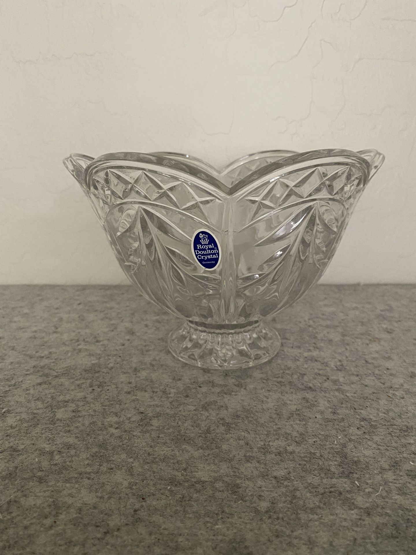 Vintage Royal Doulton Chelsea Heights footed crystal bowl made in Germany circa 1967