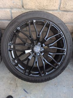 22" Element Rims CHROME RIMS with Delinte Tire brand size 265/40R22