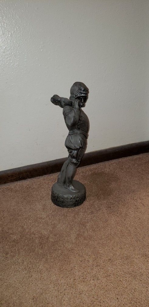 Ceramic, Gray Color 15 Inch Tall Vikings, Statue