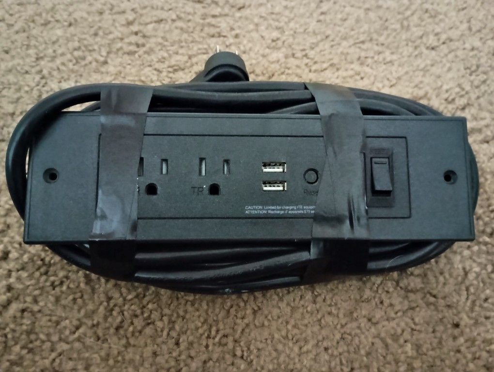 Desk Power Strip with USB – Recessed Desktop Outlet