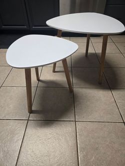 Wooden Table white coffee tables 2 set