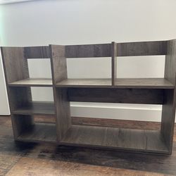 Multipurpose Desktop Organizer / Bookshelf - Gray Wood Grain