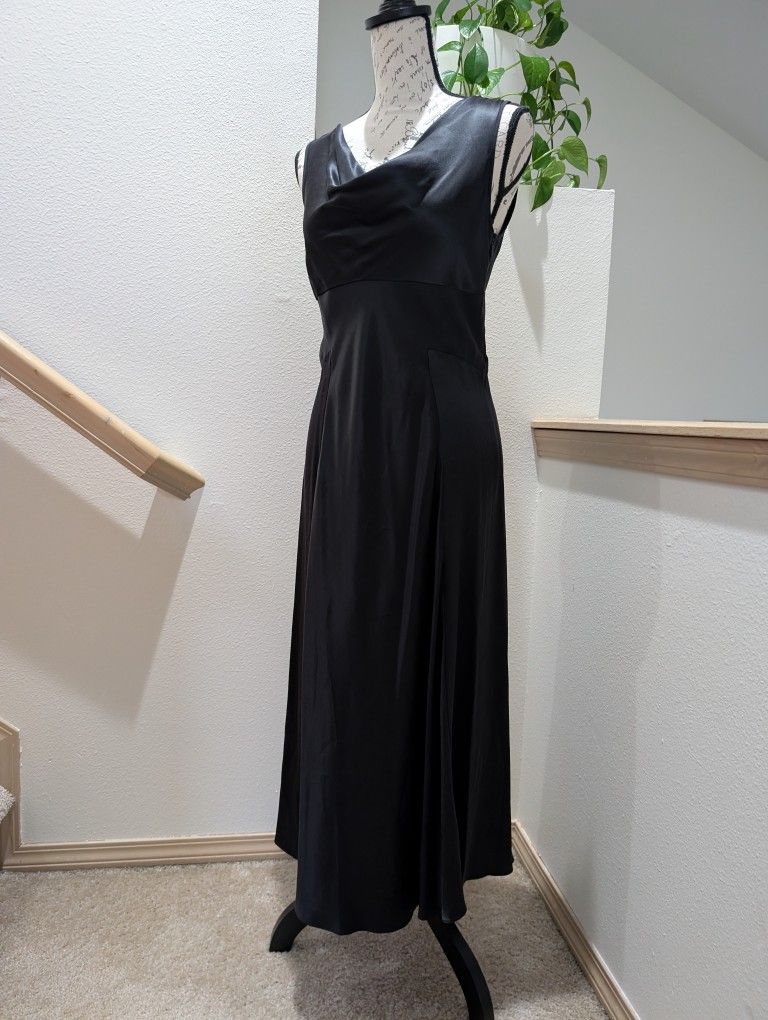NWT Banana Republic Silk Cowl Neck Dress - Black, size 4