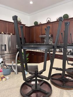 Tall Bar Height, Cast Iron Swivel Bar Stools 04