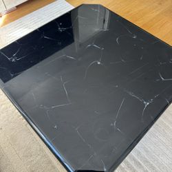 80’s Vintage Black Marble Effect Coffee Table