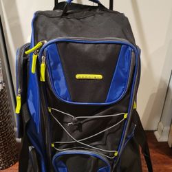 Blue Tote Large Travel Bag With Wheels And Handle