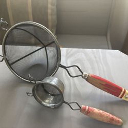 Set Of Vintage Farmhouse Strainers