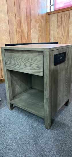 Landing Company Grey Hotel Nightstand w Outlets