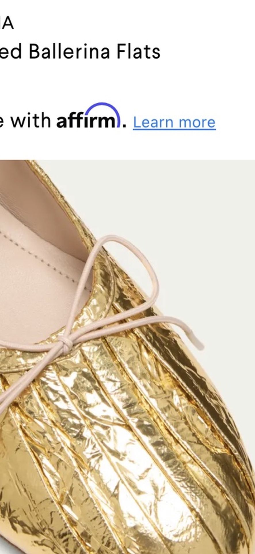 SIMONE ROCHA GOLDEN BALLERINA FLATS 