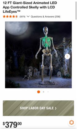 12 FT Giant-Sized Animated LED App Controlled Skelly with LCD LifeEyes