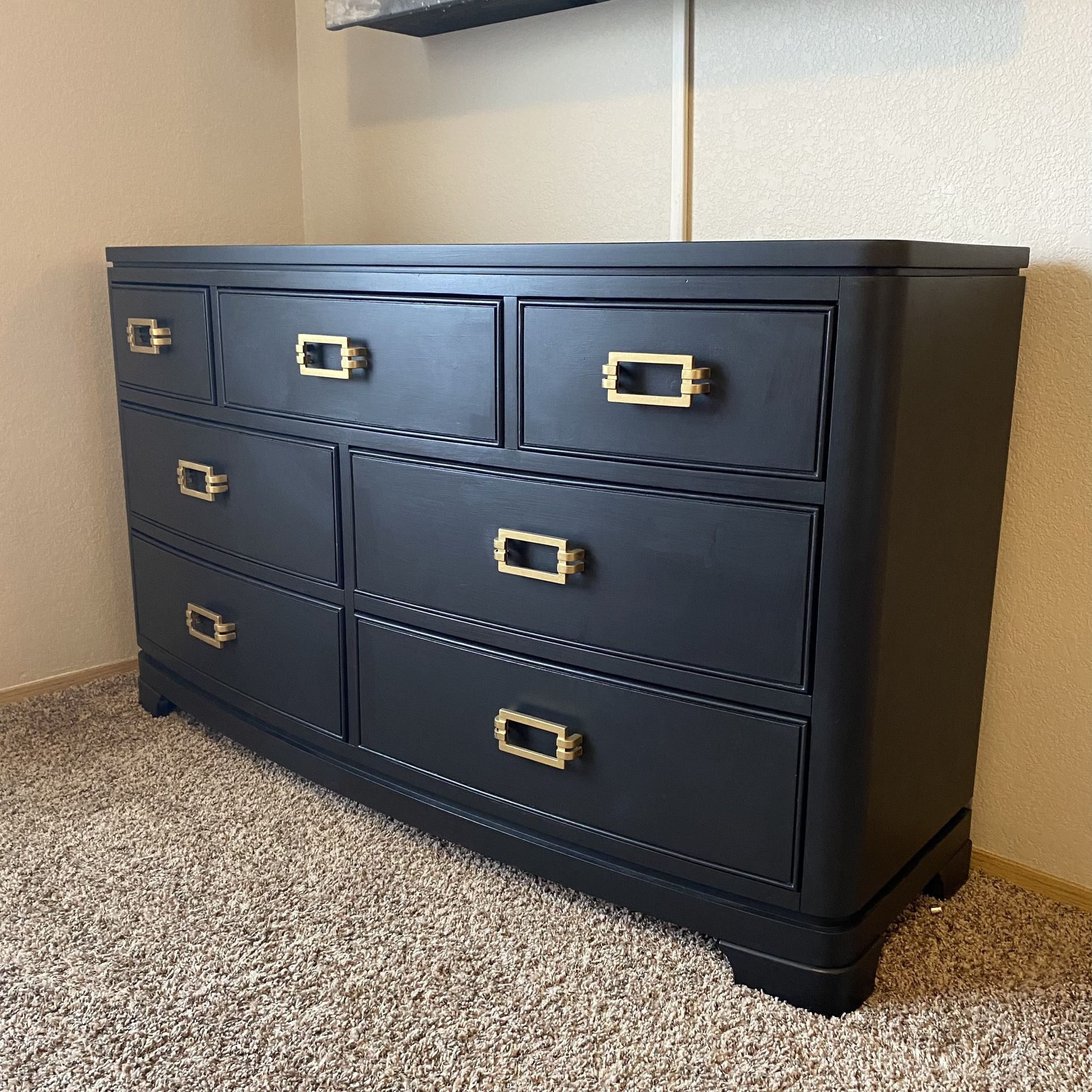 Stunning Large Black Dresser 