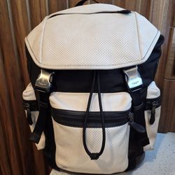 Coach Perforated Terrain Trek Leather Backpack - Off-White - Unisex