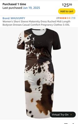 Maternity cow dress