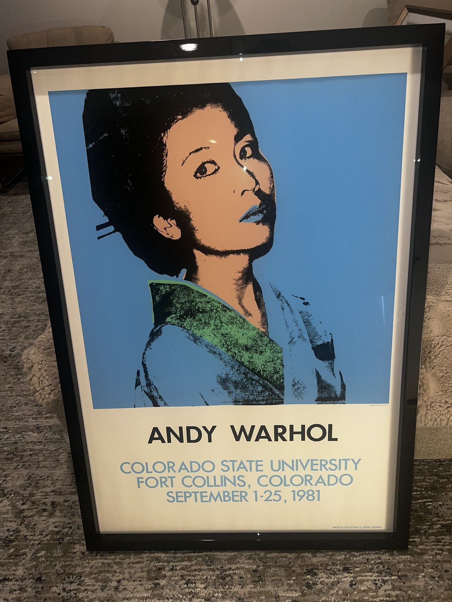 ANDY WARHOL "KIMIKO POWERS" RARE 1981 SILKSCREEN PRINT FRAMED POSTER ORIGINAL