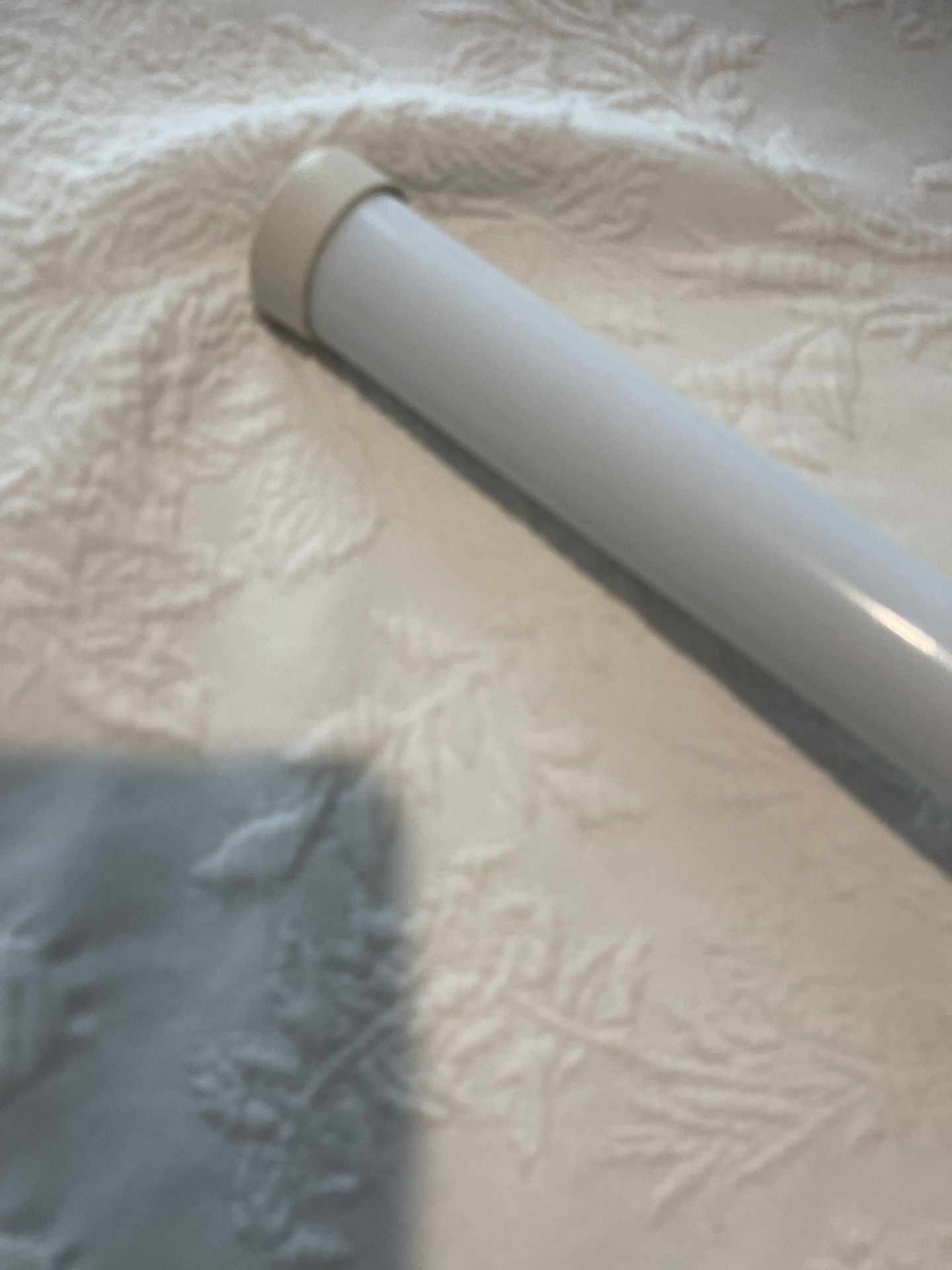 White Metal 7’ Curtain Rod With Rubber Ends. No Hardware. Local Pickup Only