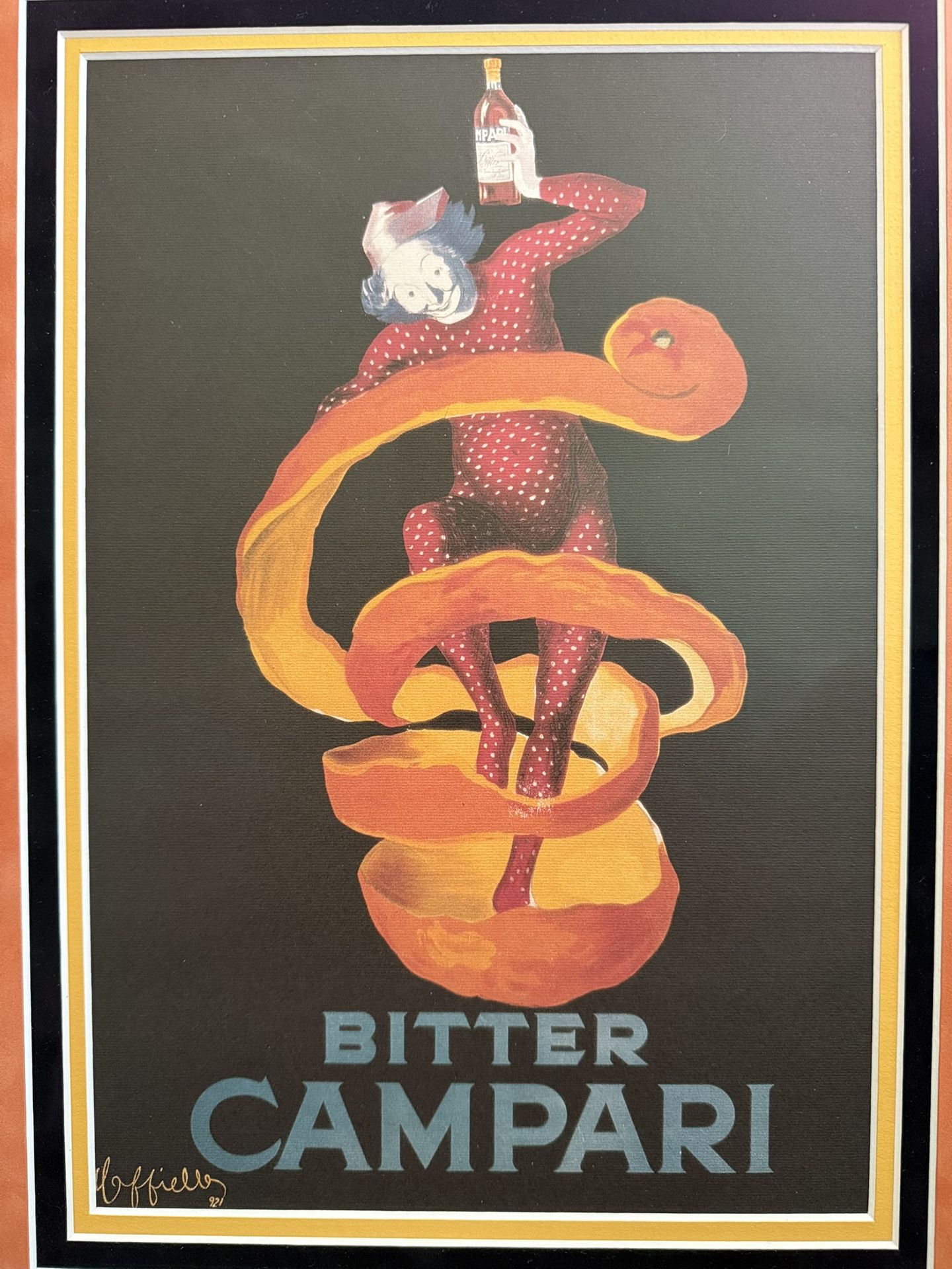 Vintage Leonetto Cappiello "Bitter Campari" 1921 Framed Art Print