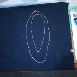 16 Inch 925 Sterling Silver Chain With Pearl Charm.        