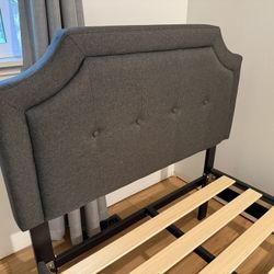Twin Bed Frame w/ Upholstered Headboard 