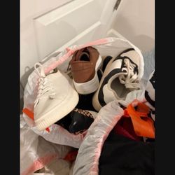 LOW PRICE MOVING- BULK MYSTERY BAGS OF CLOTHING SHOES AND ACCESSORIES 