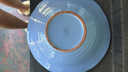 Pottery Barn Swirl Dinner Plate Light Blue