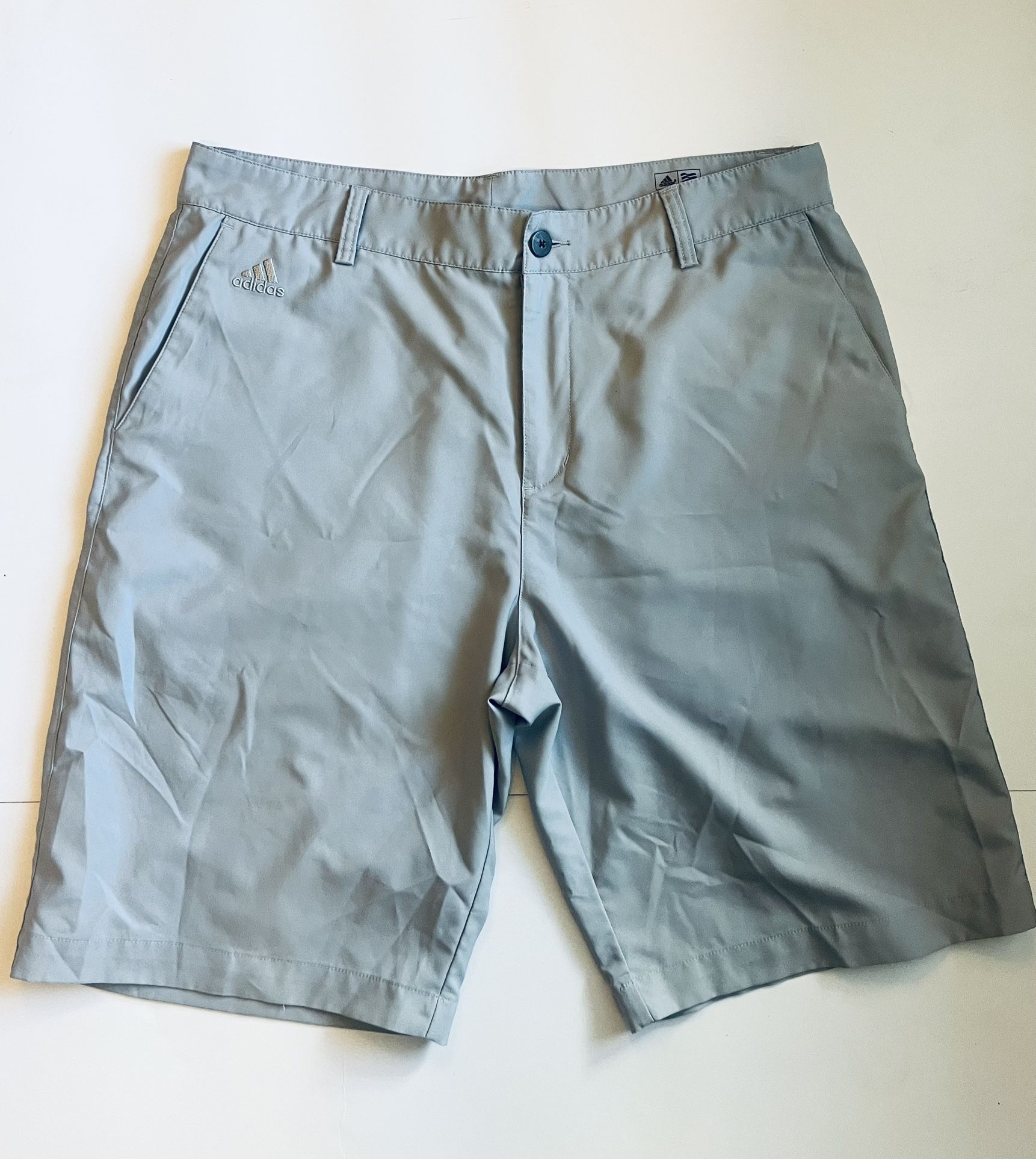 Adidas Golf Shorts Mens 34 Gray ClimaLite Performance Flat Front Casual